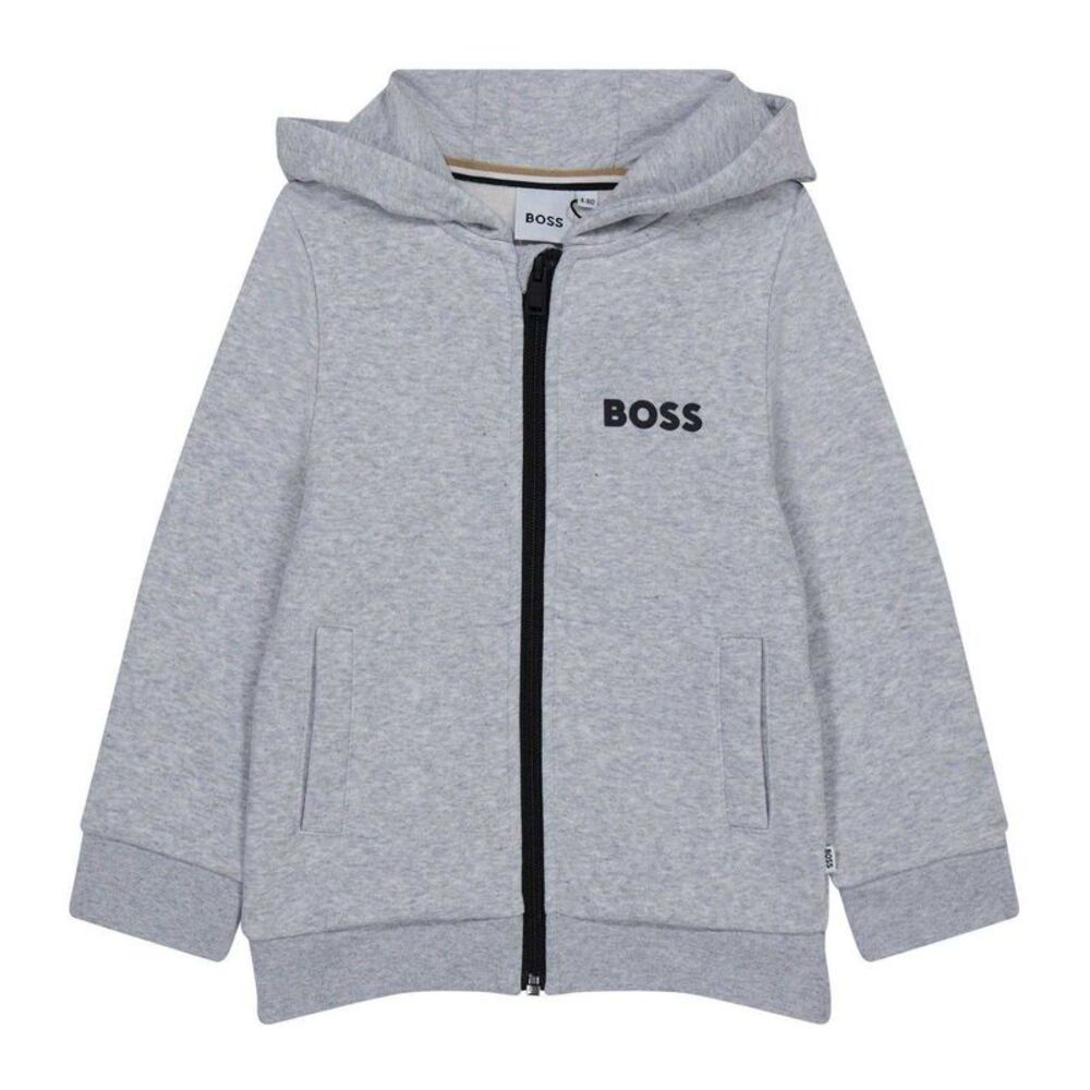 Boss Childrens/Kids Logo Full Zip Hoodie / Gray